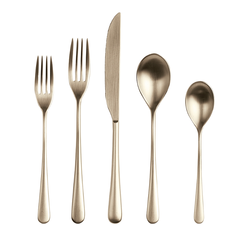 Mepra Neve Ice Bronze 5 Piece Flatware Set In Ice Champagne