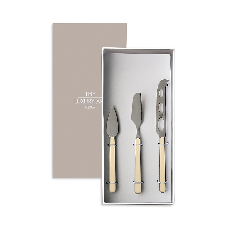 Mepra Fantasia Sesame 3 Piece Cheese Knife Set In Sesame