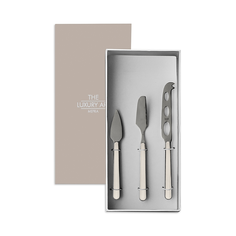 Mepra Fantasia Turtle Dove 3 Piece Cheese Knife Set In Turte-dove