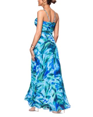 Pleated Chiffon Printed Dress -Exclusive