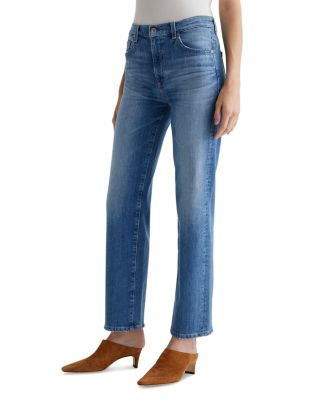 Brinley Mid Rise Straight Leg Jeans in Iris