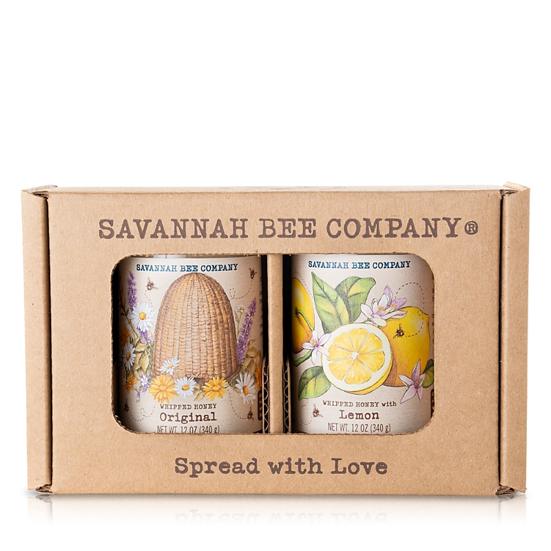 Savannah Bee Company Whipped Honey Duo Set, Original And Lemon 12 Oz.