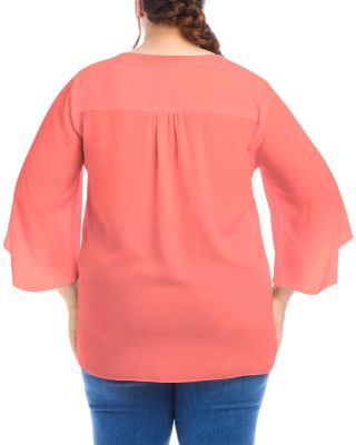 Plus Size Bracelet Sleeve Asymmetric Top
