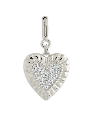 Sterling Forever Cubic Zirconia Heart Shield Charm