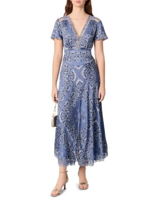 Patterned Flowing Maxi Dress