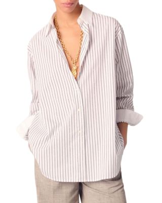 Rhinestone Striped Shirt 