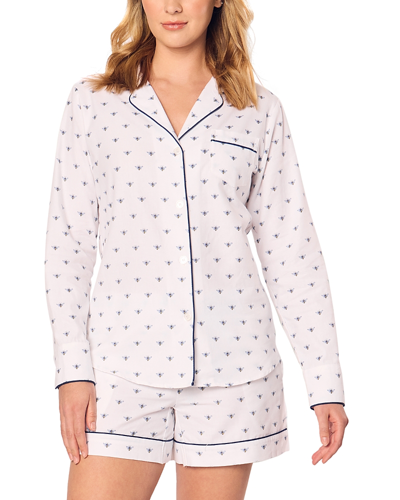 Petite Plume Bee Print Pajama Shorts Set In Buzzing Bees