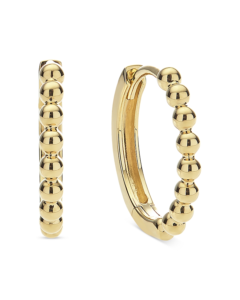 Lagos 18k Yellow Gold Caviar Gold Beaded Huggie Hoop Earrings In Gold
