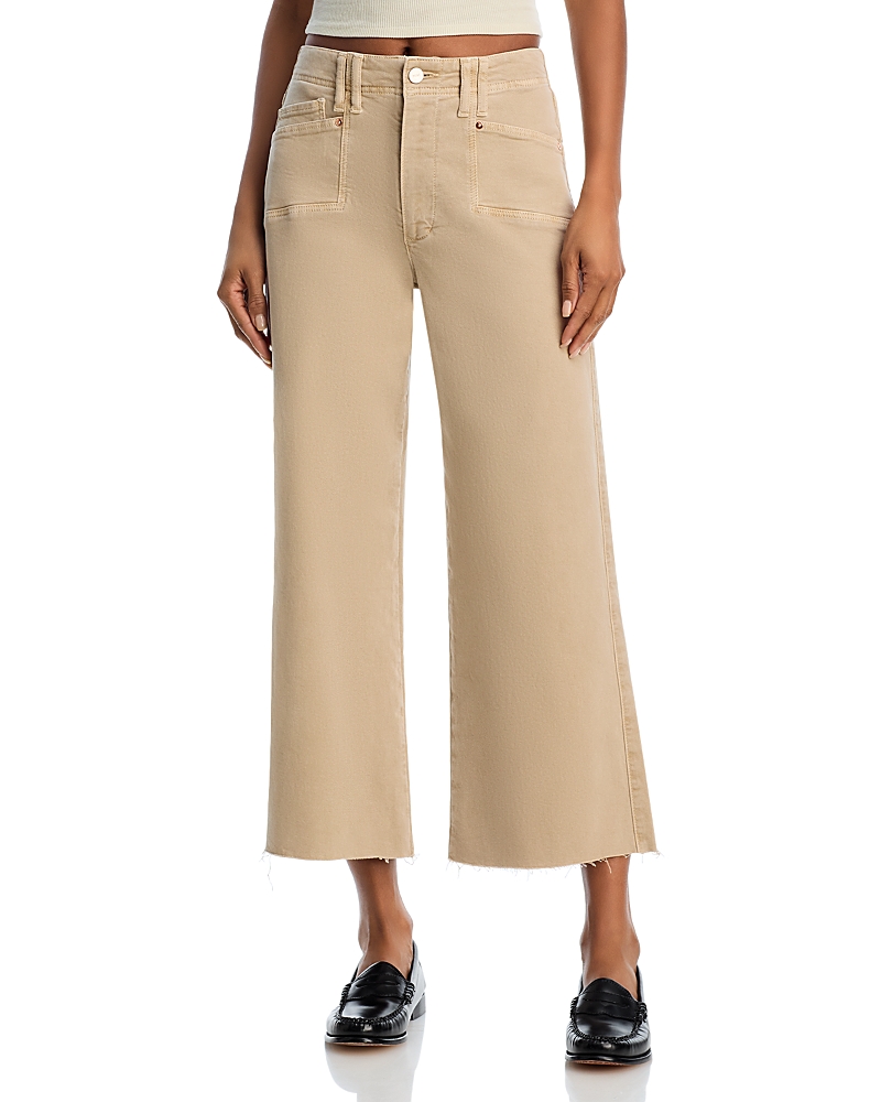 Paige Womens Vintage Camel Tan Cameron Ankle Patch-pockets Stretch-denim Trousers In Vintage Soft Sand