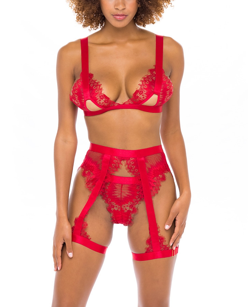 OH LA LA CHERI JANET SOFT CUP BRA WITH MATCHING GARTER AND PANTY