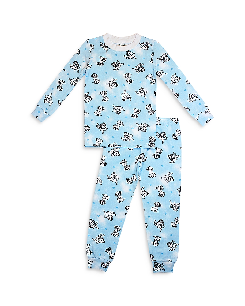 Esme Boys' Long Sleeve Top & Pants Pajamas Set - Little Kid In Blue Dalmation