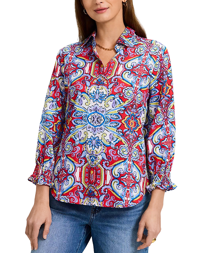 Foxcroft Olivia Tile Print Shirt