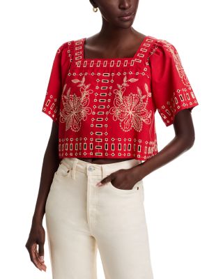 Rails - Laine Eyelet Square Neck Top