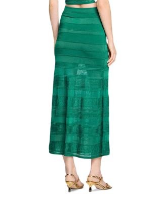 Sleeveless Sweater & Decorative Knit Maxi Skirt