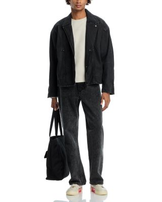 Oversized Fit Denim Biker Jacket