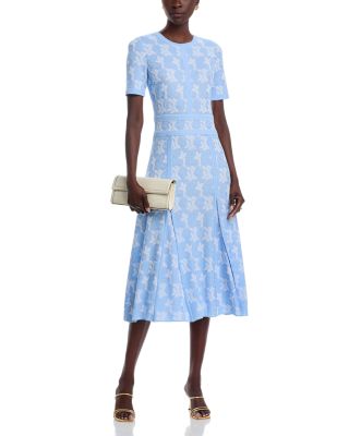 Printed Short Sleeve Midi Dress