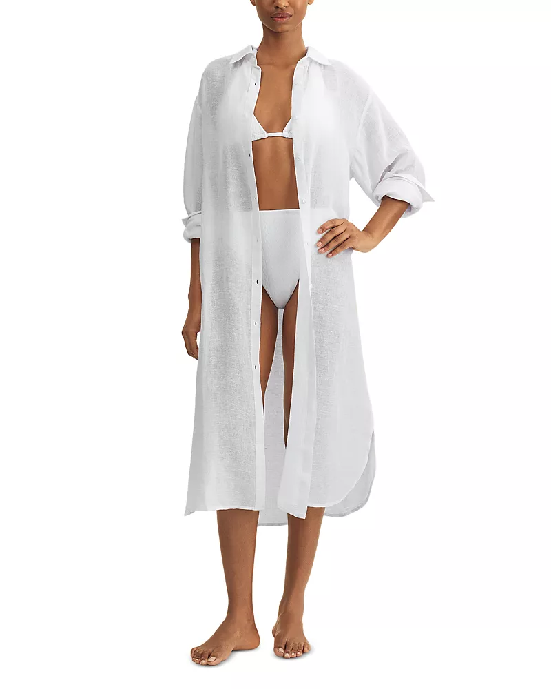 Polo Ralph Lauren Boyfriend Maxi Shirt Swim Cover-Up