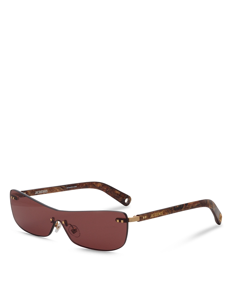 Jacquemus Mirada Cat Eye Sunglasses, 55mm In Wood Effect/matte Gold