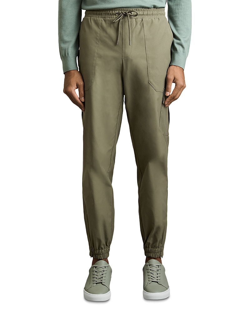 Reiss Lavenham Technical Cargo Pants In Olive