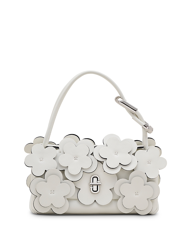 Marc Jacobs White The Dual Mini Bag In Leather With Flowers In White