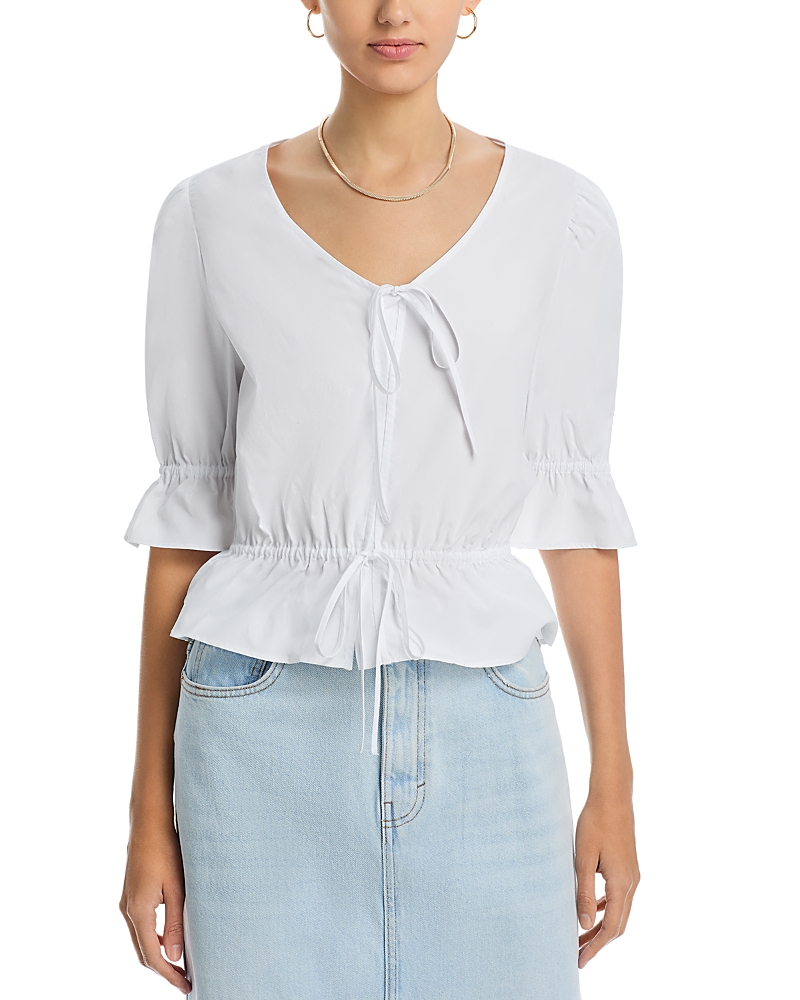 Single Thread Stretch Poplin Elbow Sleeve Top