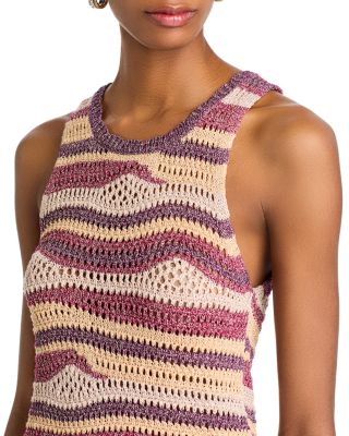 Hannah Striped Crochet Sleeveless Sweater