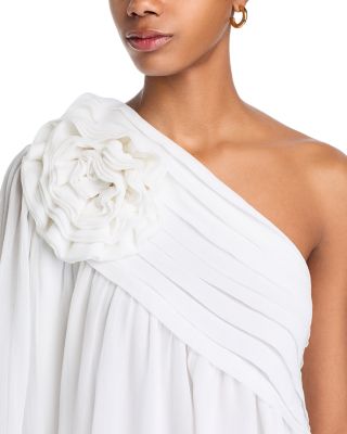 Off White One Shoulder Mini Dress - Exclusive