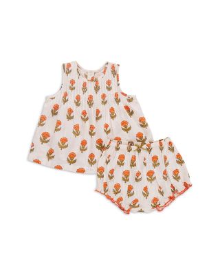 Pink Chicken - Girls' Jaipur Floral Pintuck Dress & Bloomers Set - Baby