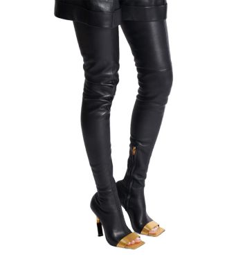 Women's Lipstick Lambskin Thigh-High Boots