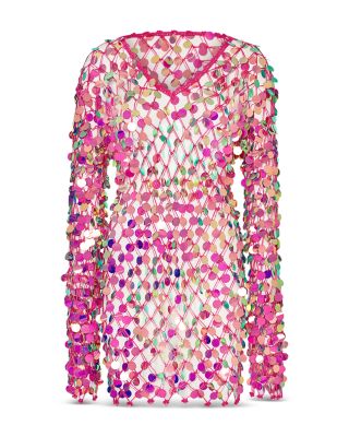 Embellished Crochet Dress Swim Cover-Up