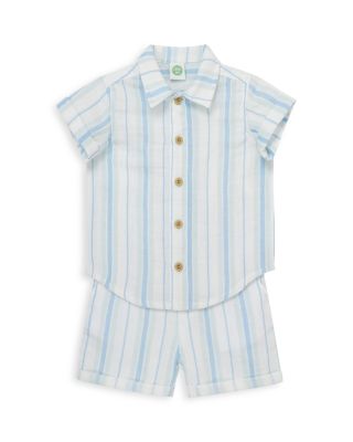 Little Me - Boys' Striped Shirt & Shorts Set - Baby