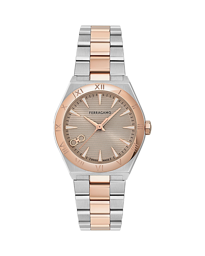 Ferragamo Vega Upper East 28mm In Gray/two Tone