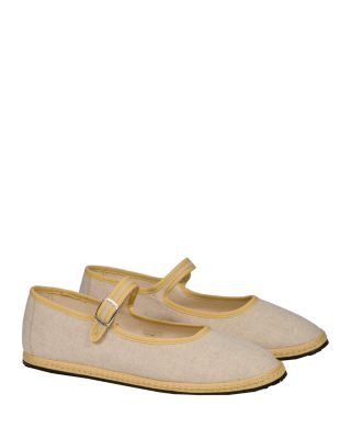 Women's Classic Linen Mary Jane Flats