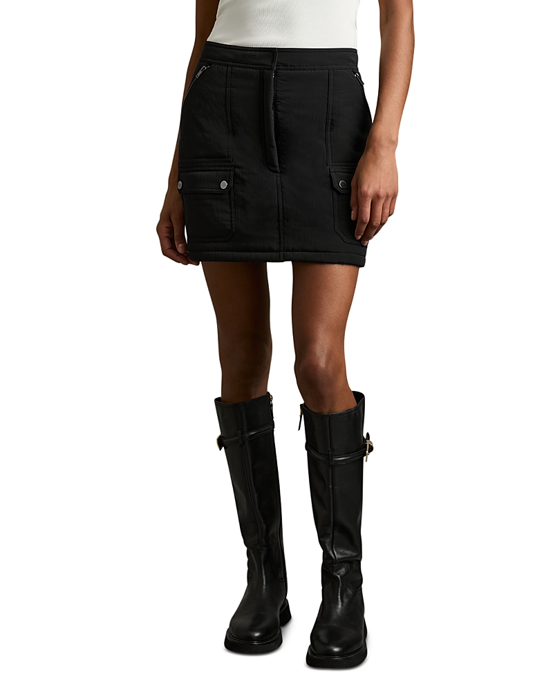 Shop Reiss Peyton Quilted Mini Skirt In Black