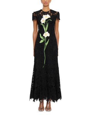 LEO LIN - Monique Embroidered Lace Maxi Dress