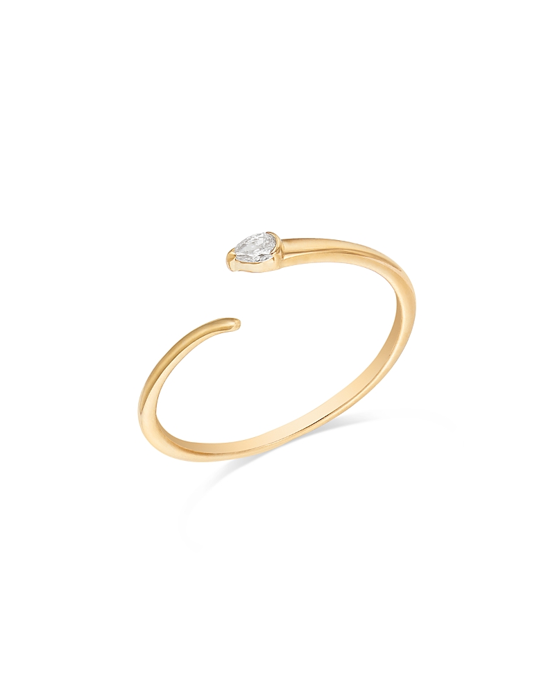 Moon & Meadow 14k Yellow Gold Pear-cut Diamond Coil Ring, 0.07 Ct. T. W. In Gold