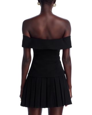 Off-The-Shoulder Top & Pleated Mini Skirt - Exclusive