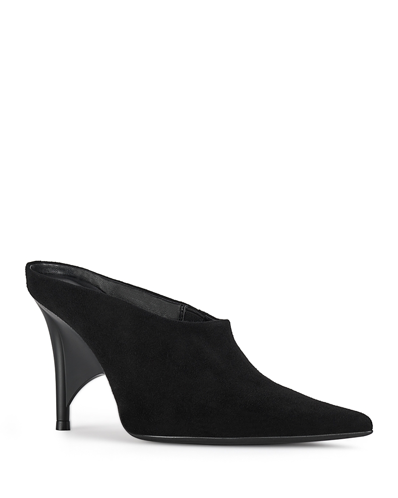 Jeffrey Campbell Women's Vader Pointed Toe High Heel Mules In Black Suede