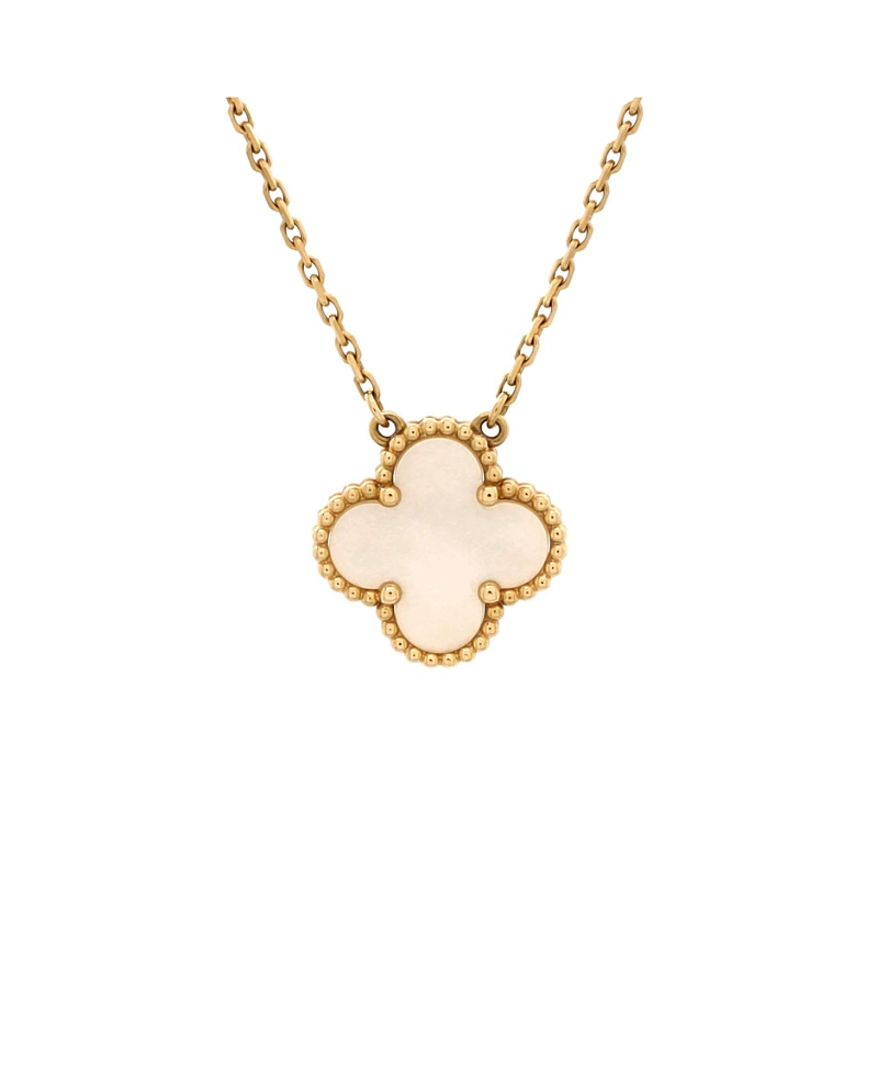 Pre-owned Pre-owned Van Cleef & Arpels Van Cleef & Arpels Vintage Alhambra Pendant Necklace 18k Gold And Mother Of Pearl