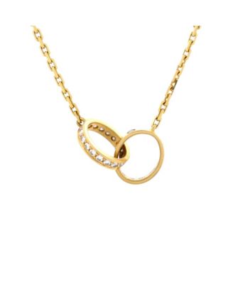 Pre-Owned Cartier - Love Interlocking Necklace 18K Gold and Diamonds