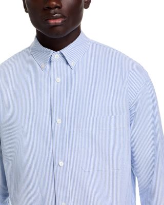 Printed Long Sleeve Button Down Oxford Shirt