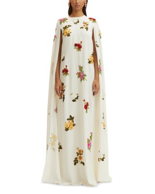Oscar de la Renta - Sequin Rose Caftan Gown