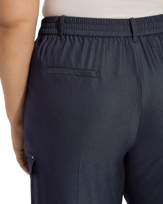 Monique Satin Tailored Curvy Cargo Pants