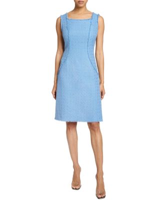 CHIYO Sleeveless with Fringed Seams in Luxury Tweed A-Line Dress