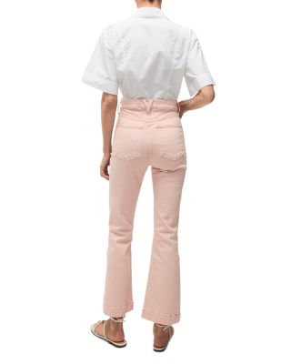 Carson High Rise Ankle Flare Jeans in Stoned Pink Shell