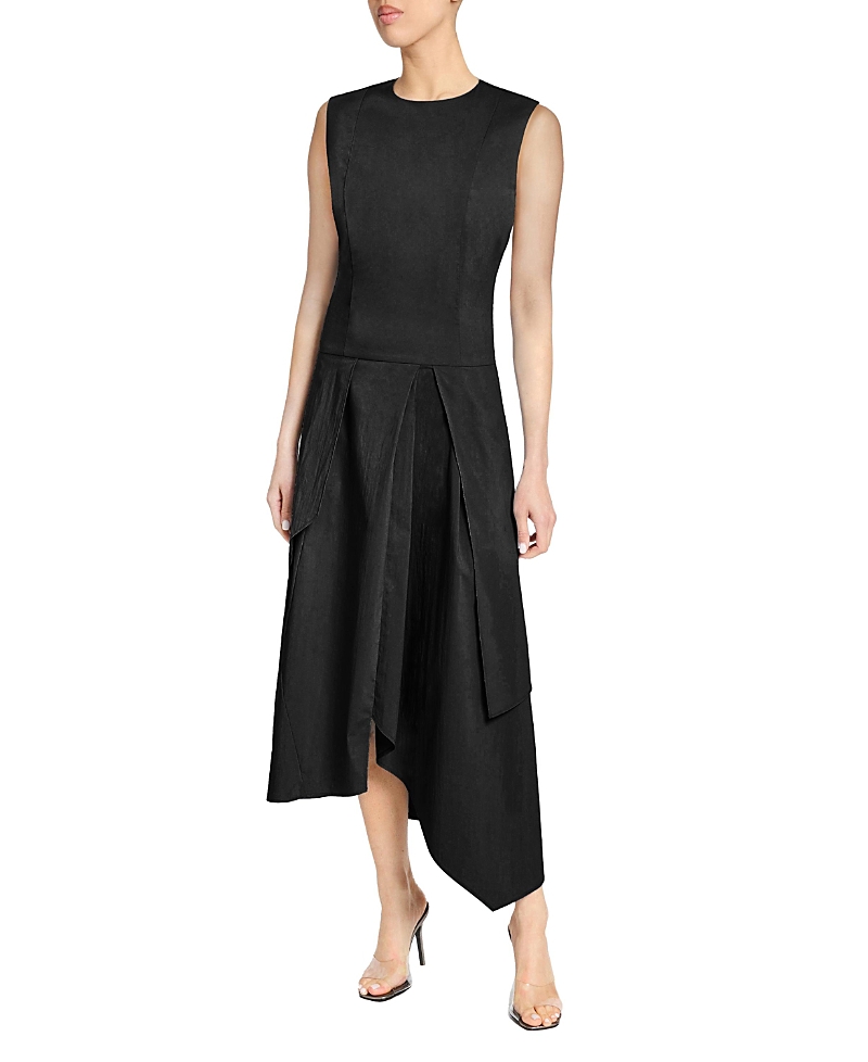 Santorelli Maddy Sleeveless High-low Midi Dress In Black