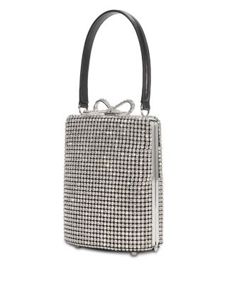 Silver Tone Crystal Fishnet Bag