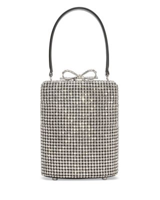 Silver Tone Crystal Fishnet Bag