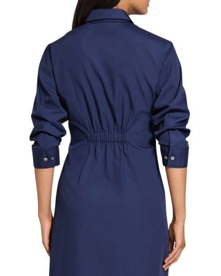 theory pleated wrap dress in sleek poplin Theory A-Line Midi Dress in Sleek Poplin