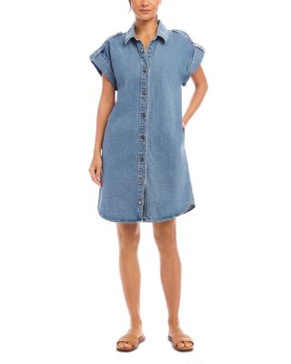 Karen Kane - Cap Sleeve Denim Shirt Dress